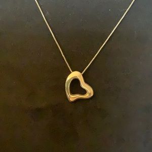 EUC Sterling silver open heart necklace.